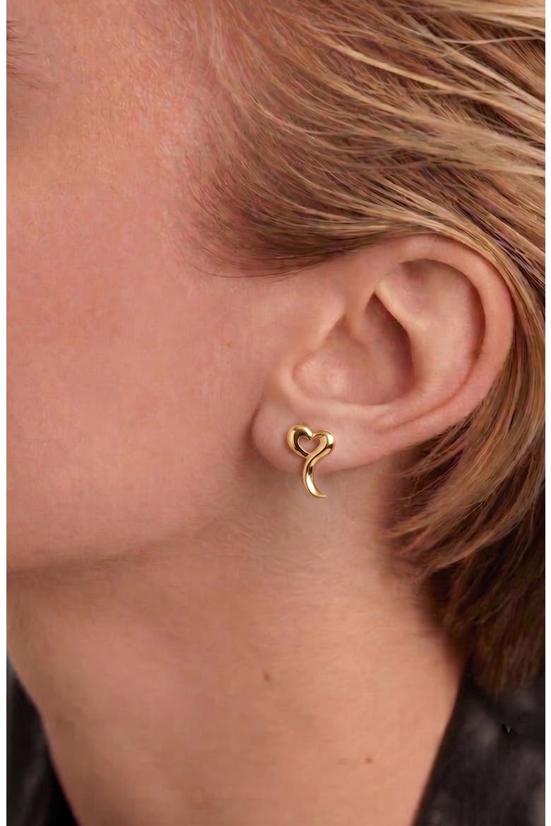 Loff Mini Heart Studs In Gold, Alternate, color, Gold