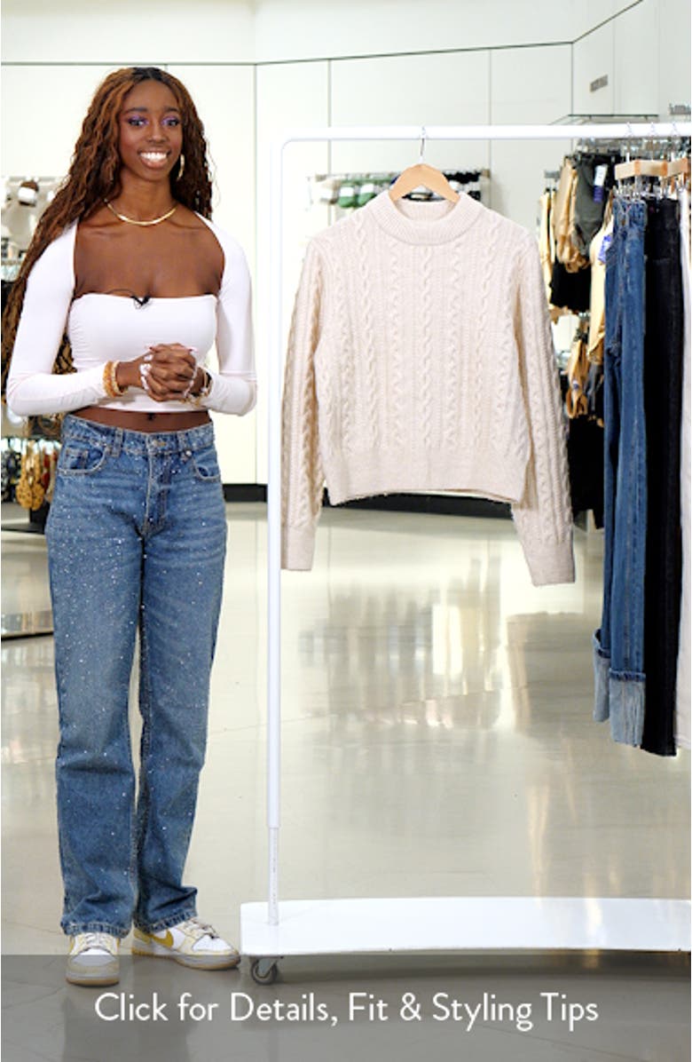 Cable Stitch Crewneck Sweater, sales video thumbnail