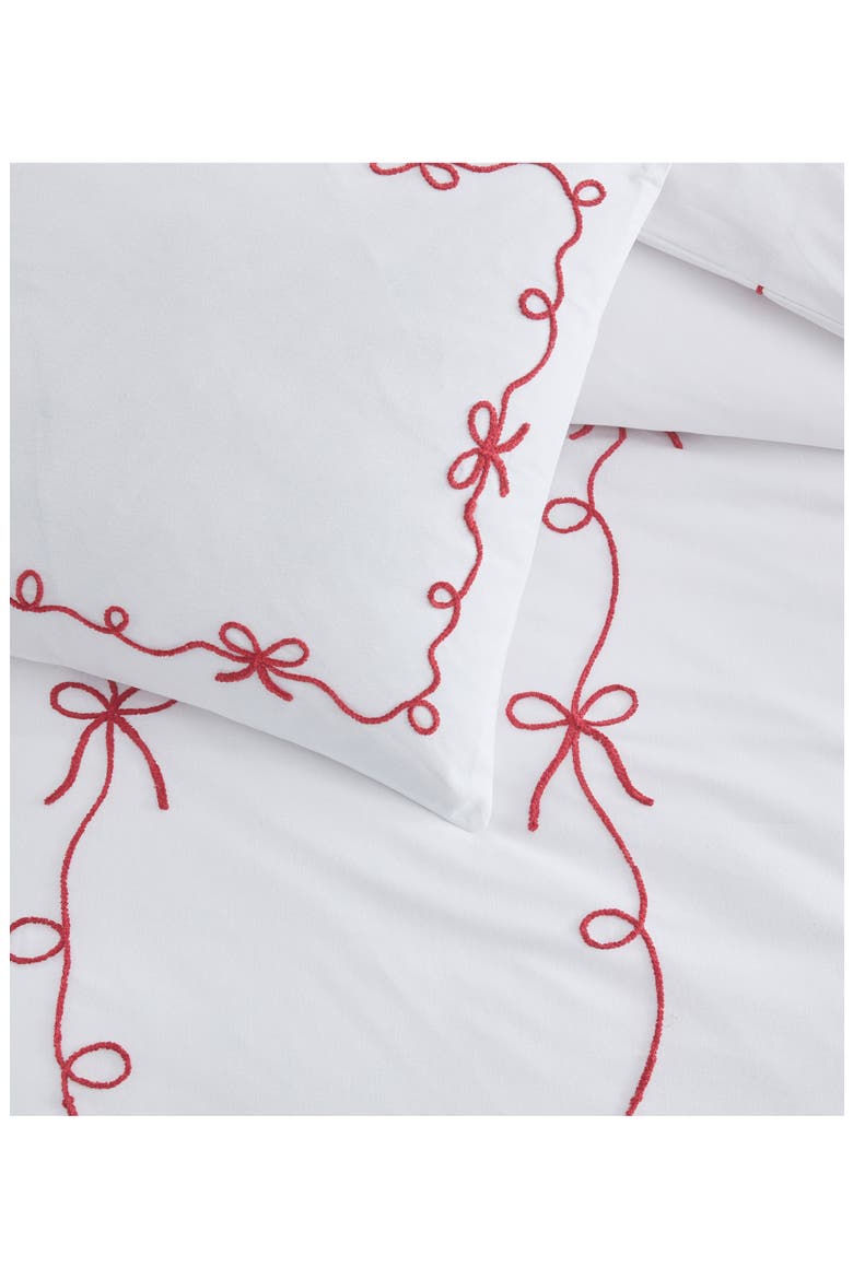Sasha Bows Comforter & Sham Set, Alternate, color, CHILI RED