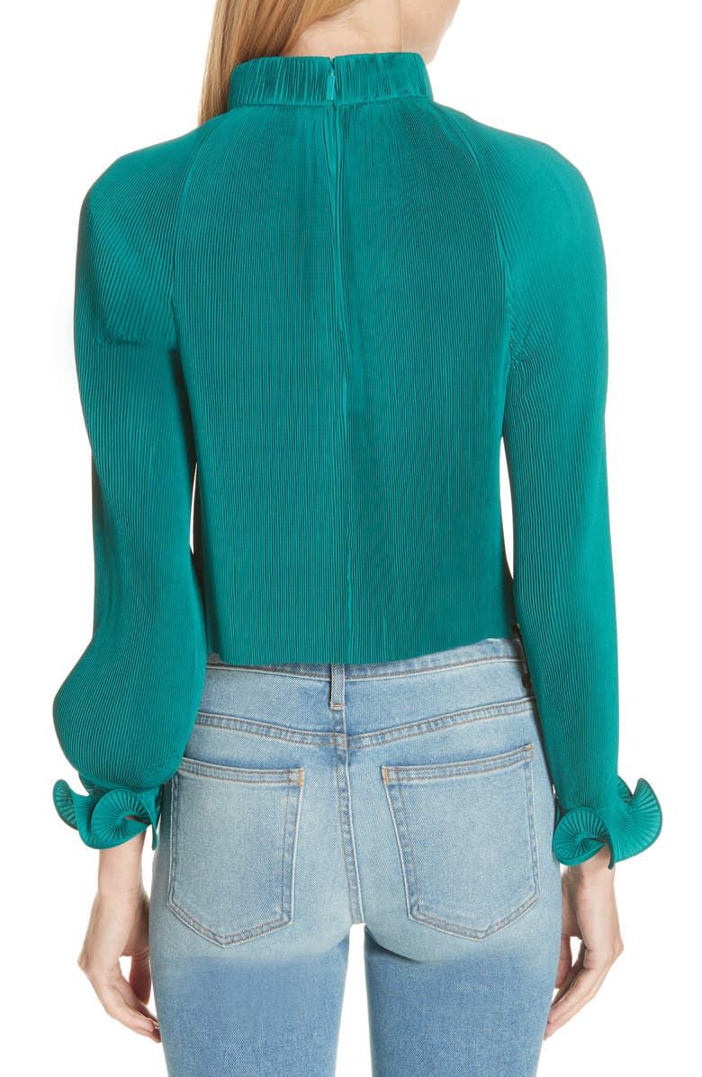 Tibi Pleated Crop Top, Alternate, color,