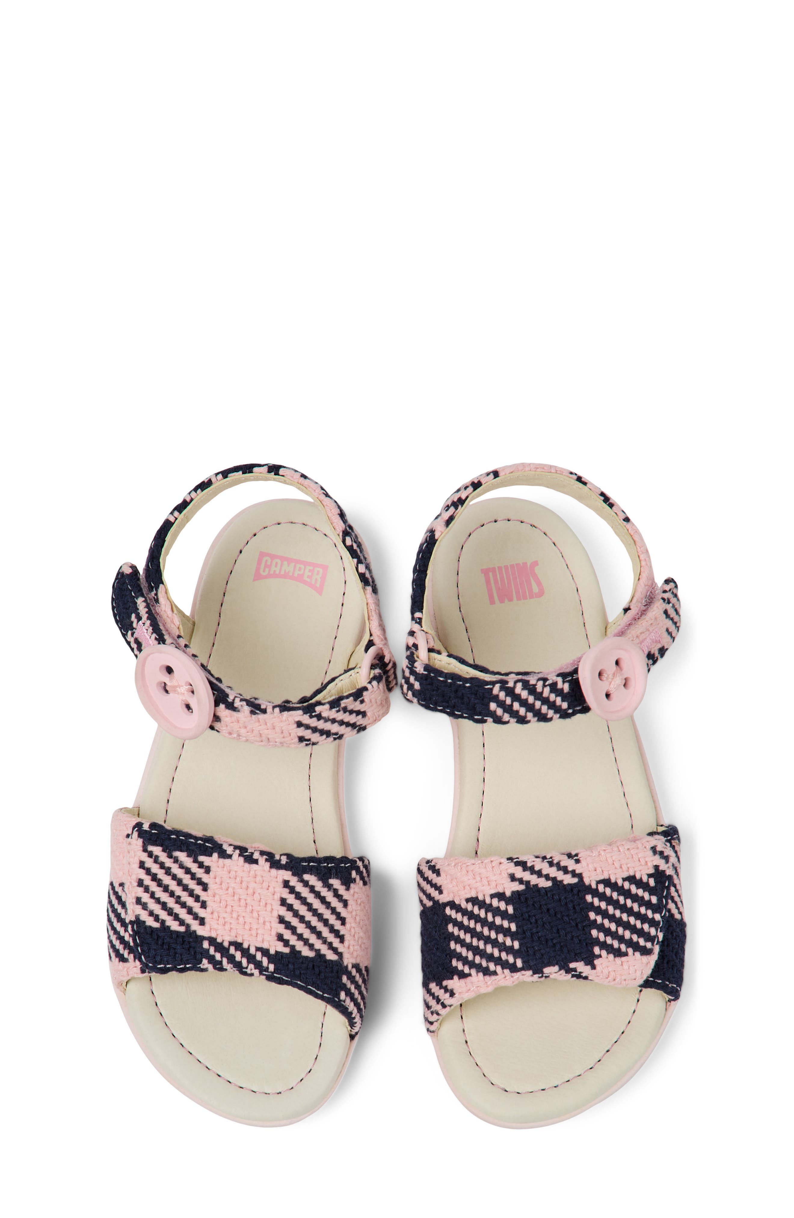 Camper Kids' Right Mismatched Check Sandals, Alternate, color, Multi - As