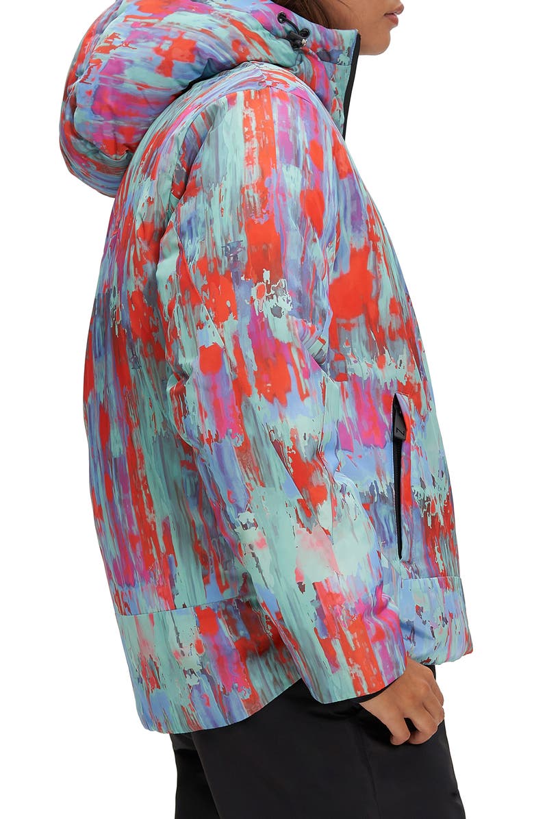 Noize Astrella Water Resistant Hooded Ski Puffer Jacket, Alternate, color, Ski Patrol/ Cockatoo Aop