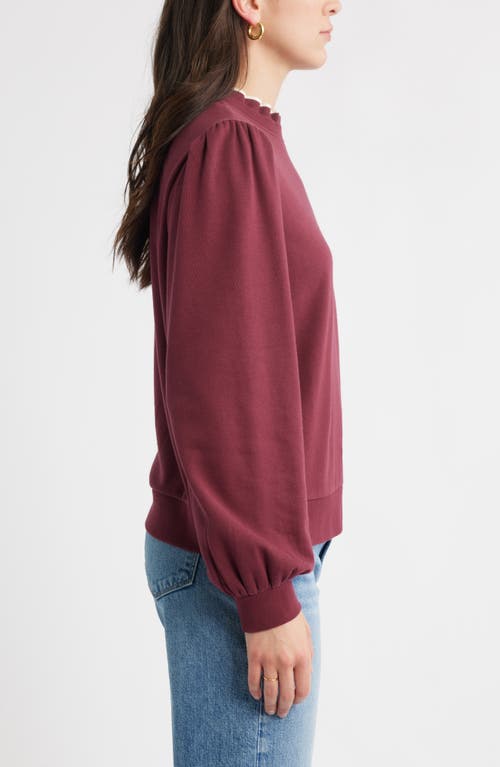 Caslonr Caslon(r) Ruffle Crewneck Sweatshirt In Red