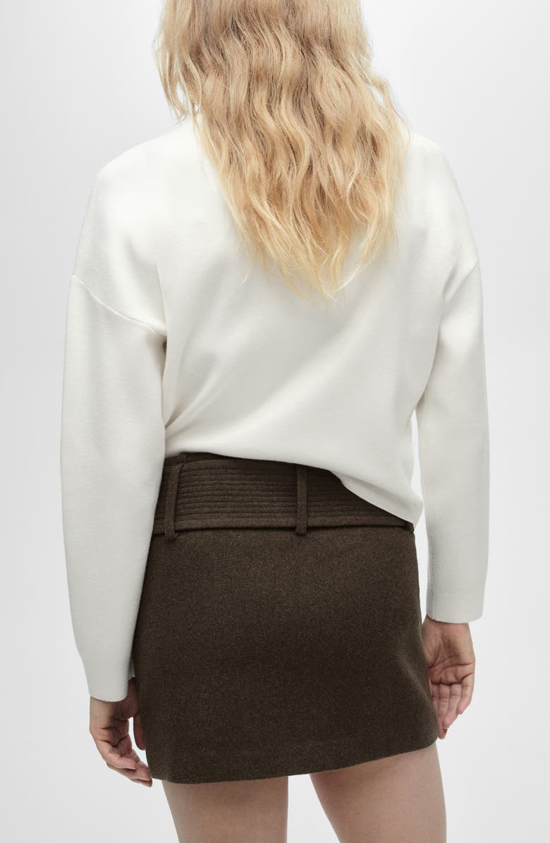 MANGO Konpaktu Asymmetric Half Zip Sweater, Alternate, color, Ecru