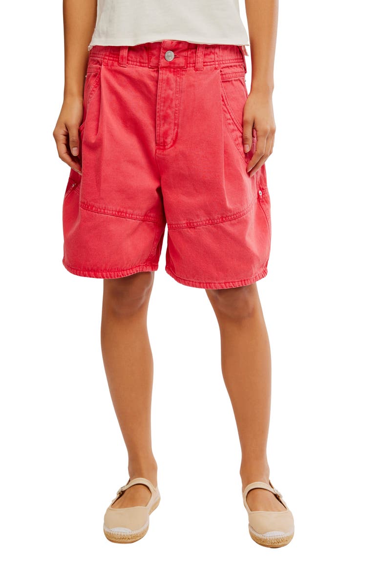 Wild Rebel Barrel Shorts, Main, color, TART BERRY