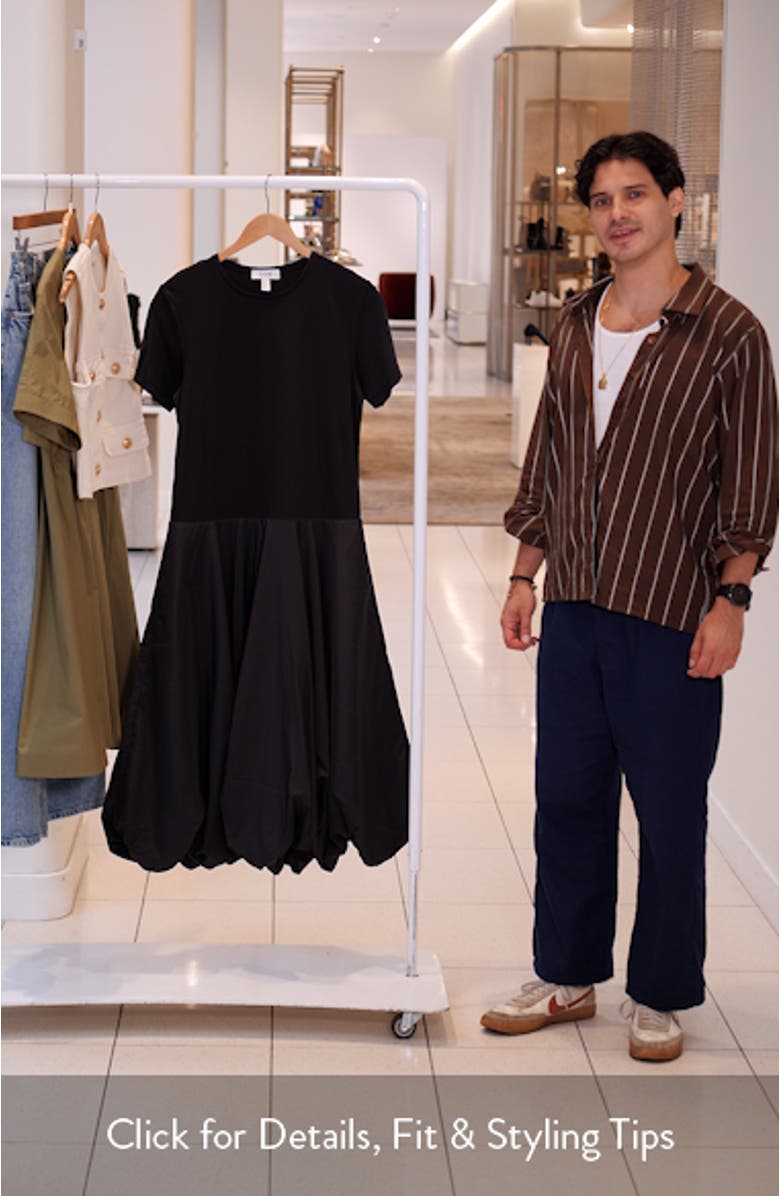 Mixed Media Balloon Maxi Dress, sales video thumbnail