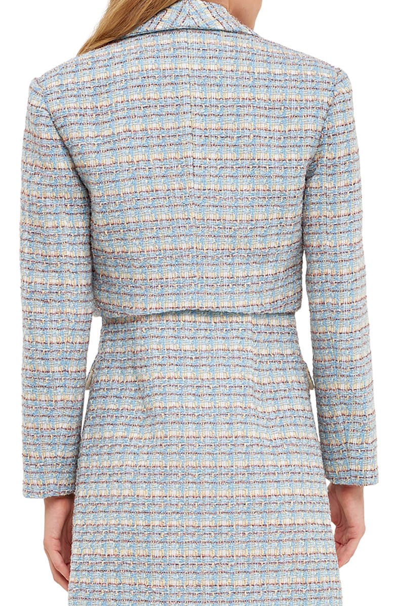 English Factory Crop Metallic Tweed Jacket, Alternate, color,