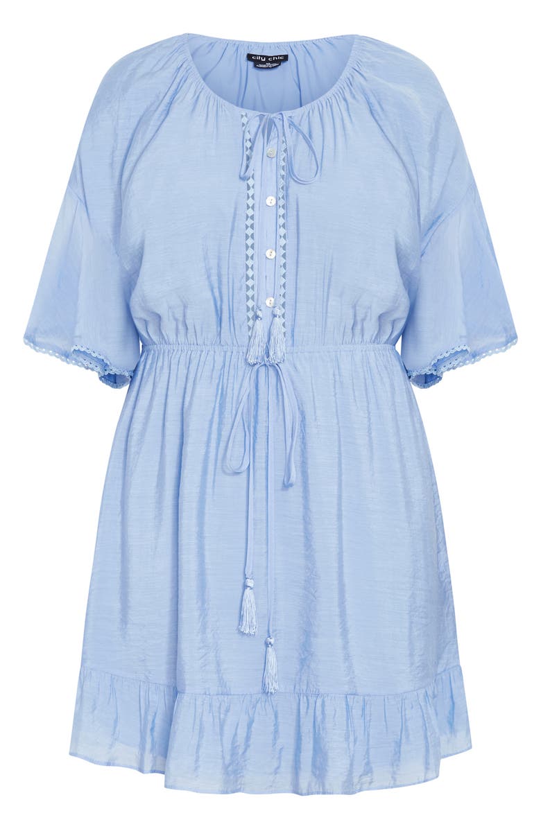 City Chic Ayanna Woven Dress, Alternate, color, Sky Blue