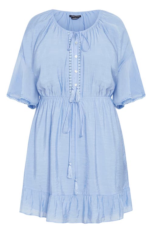 City Chic Ayanna Woven Dress In Blue