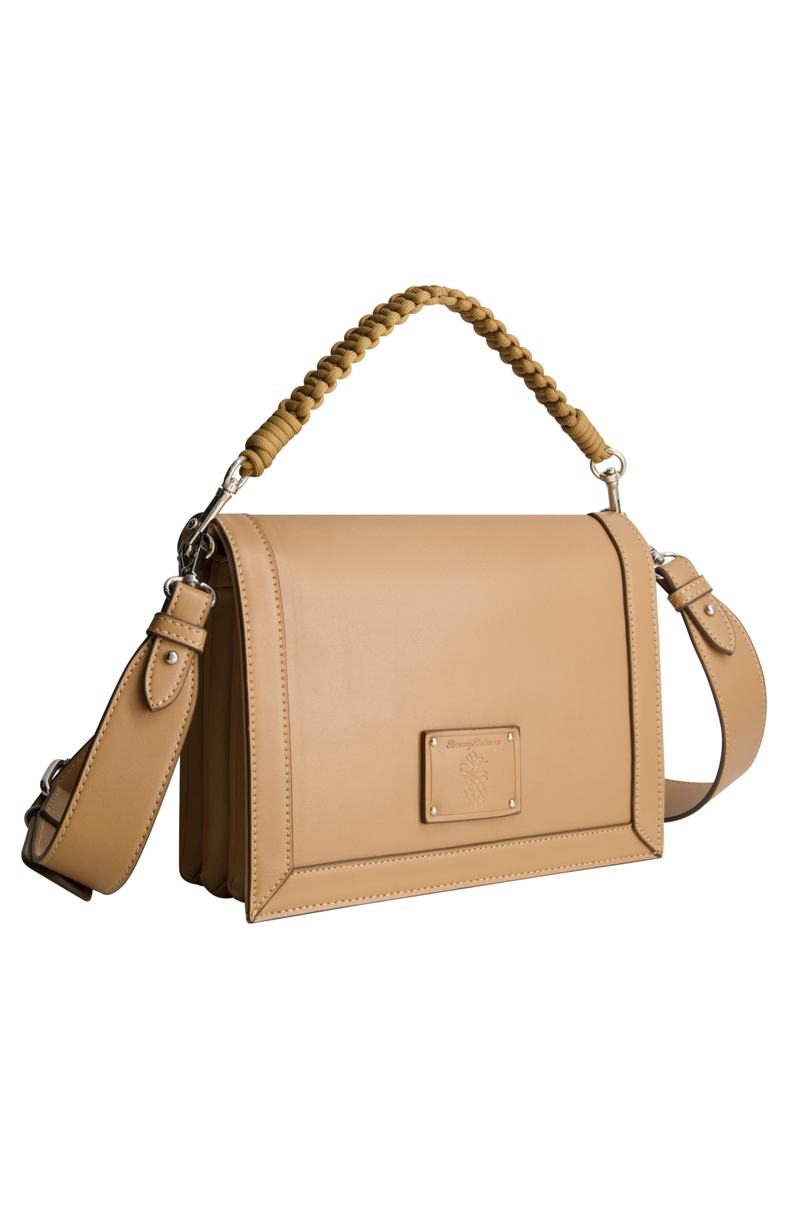 Tommy Bahama Debossed Logo Crossbody Bag, Alternate, color, Tan