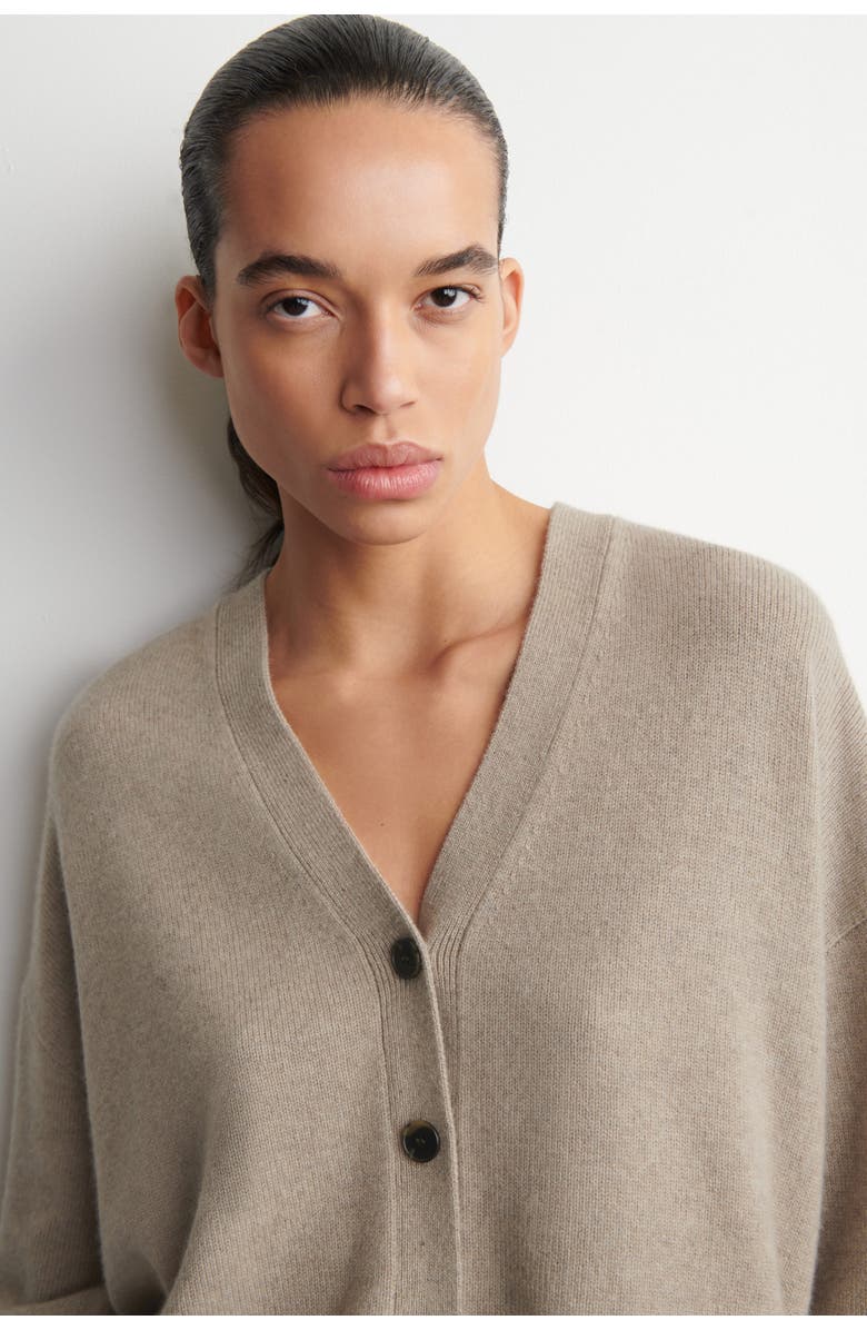 COS Cashmere V-Neck Cardigan, Alternate, color, Beige