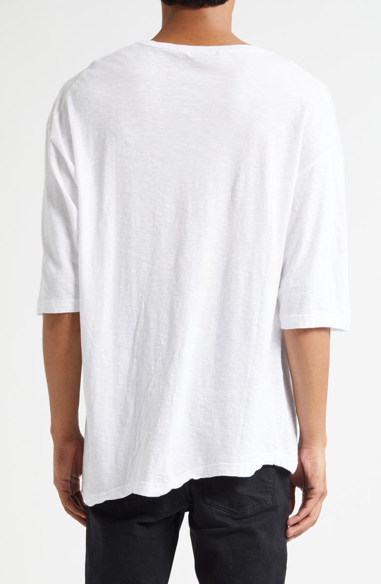 Undercover Karma Asymmetric Oversize Graphic T-Shirt, Alternate, color, White