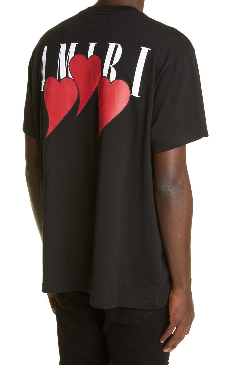 AMIRI Three Hearts Graphic Cotton Tee, Alternate, color,