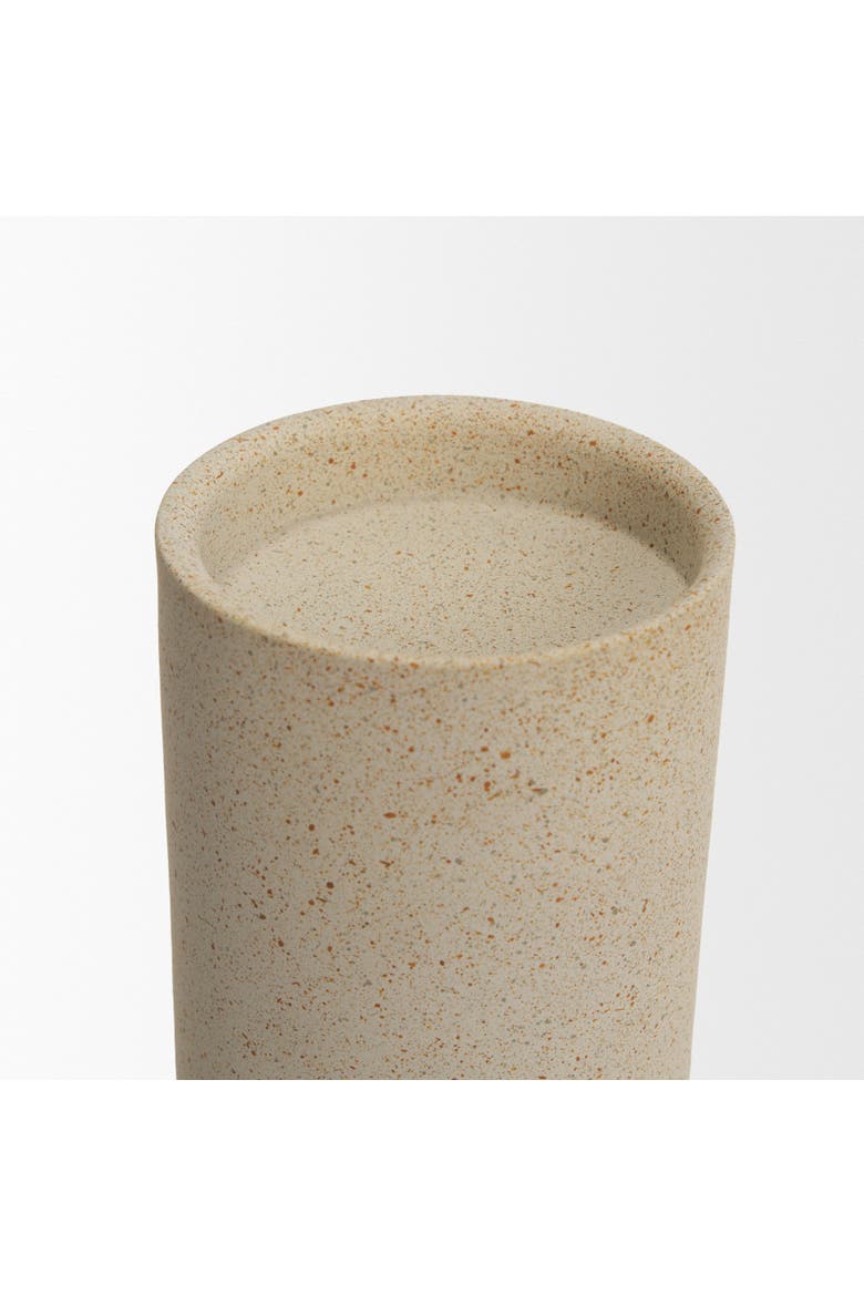 Qamra Metal Pillar Candle Holder, Main, color, Beige
