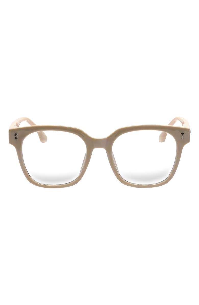 Fifth & Ninth Sage 53mm Round Blue Light Blocking Glasses, Main, color, Beige/ Clear
