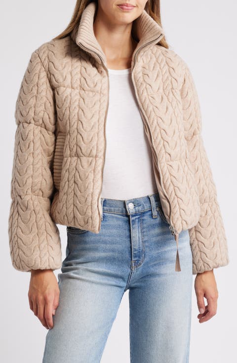 Reggie Cable Knit Puffer Jacket