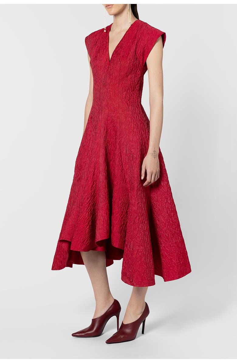 Roksanda Sapha Textured Midi Dress, Alternate, color, Bennett Red
