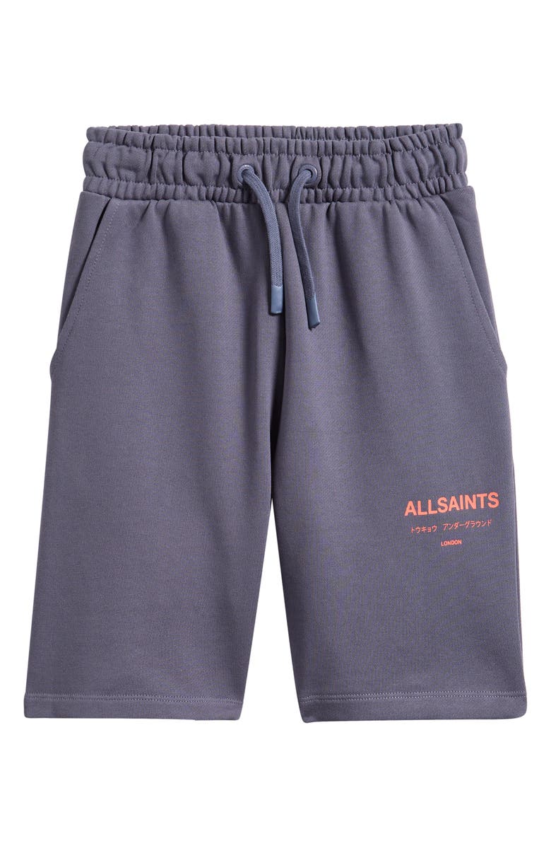 smALLSAINTS by ALLSAINTS Kids' Underground Logo Sweat Shorts, Main, color, Blue
