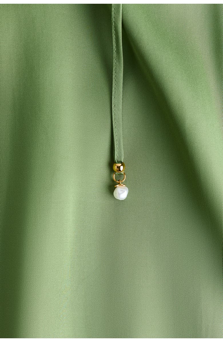 H&M Tie-strap satin dress, Alternate, color, Green