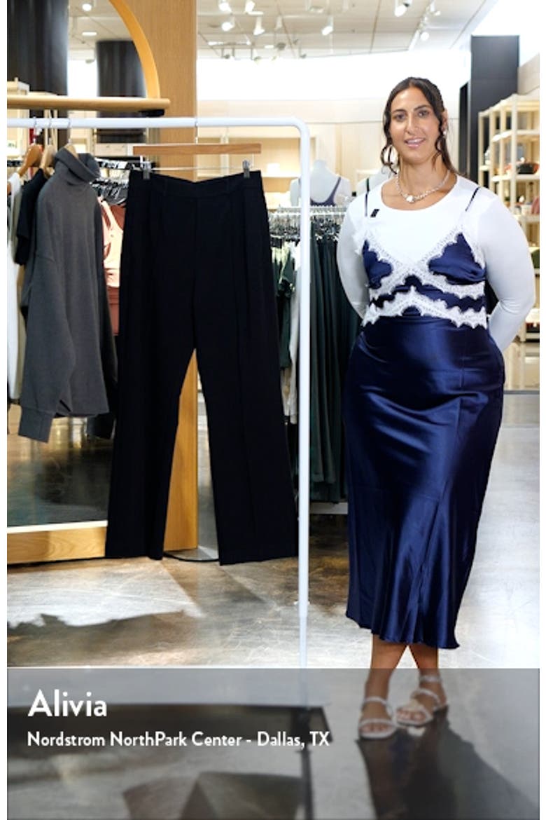 Seamed Pull-On Wide Leg Knit Pants video