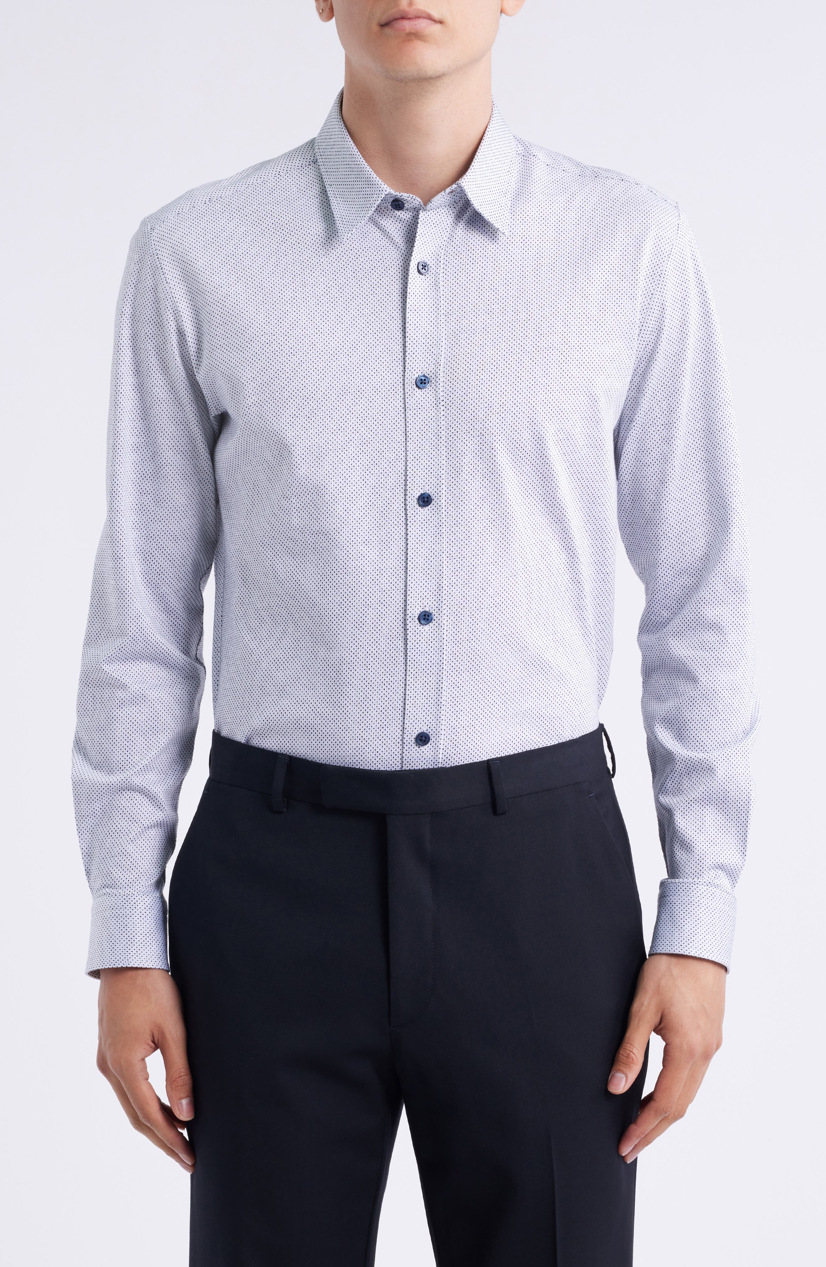 BOSS Roan Kent Slim Fit Button-Up Shirt