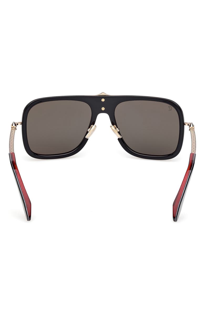 Christian Louboutin 58mm Navigator Sunglasses, Alternate, color, Black / Gold Red Enamel