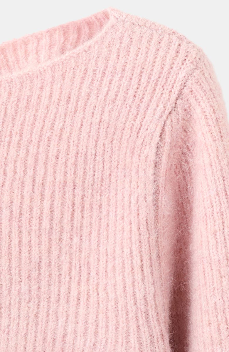 MANGO Boat Neck Rib Sweater, Alternate, color, Pastel Pink