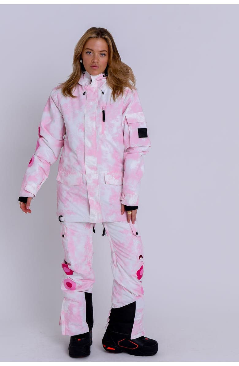 OOSC Yeh Girl Ski & Snowboard Jacket - Katie Ormerod Pink Tie Dye Signature line, Alternate, color, Pink And White Tie-Dye