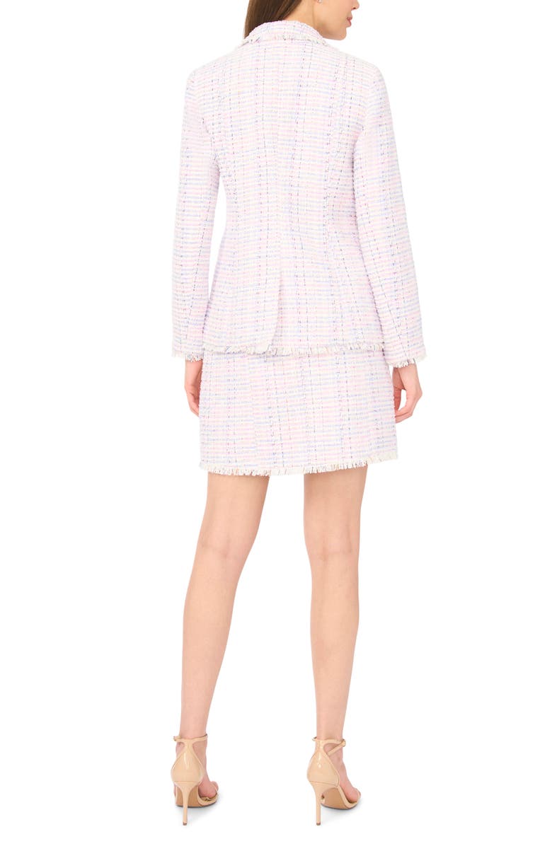 CeCe Frayed Edge Tweed Blazer, Alternate, color, New Ivory