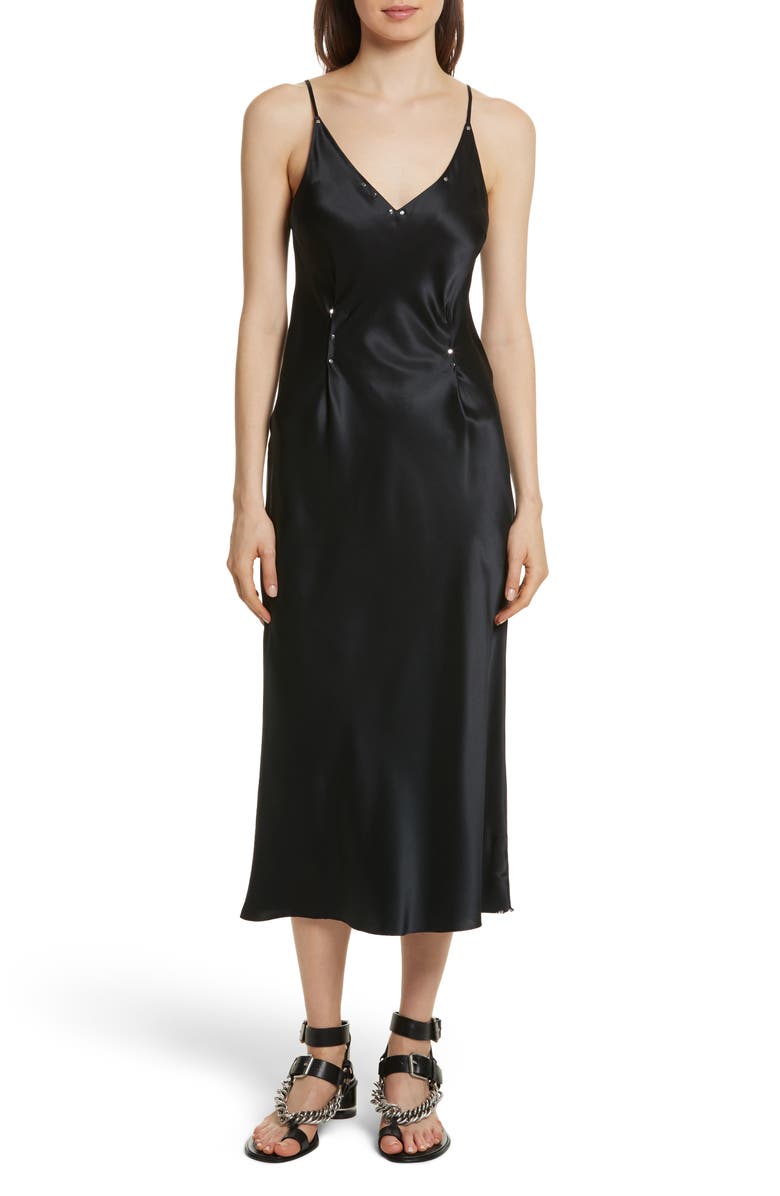 alexanderwang.t T by Alexander Wang Silk Charmeuse Slipdress, Main, color, 