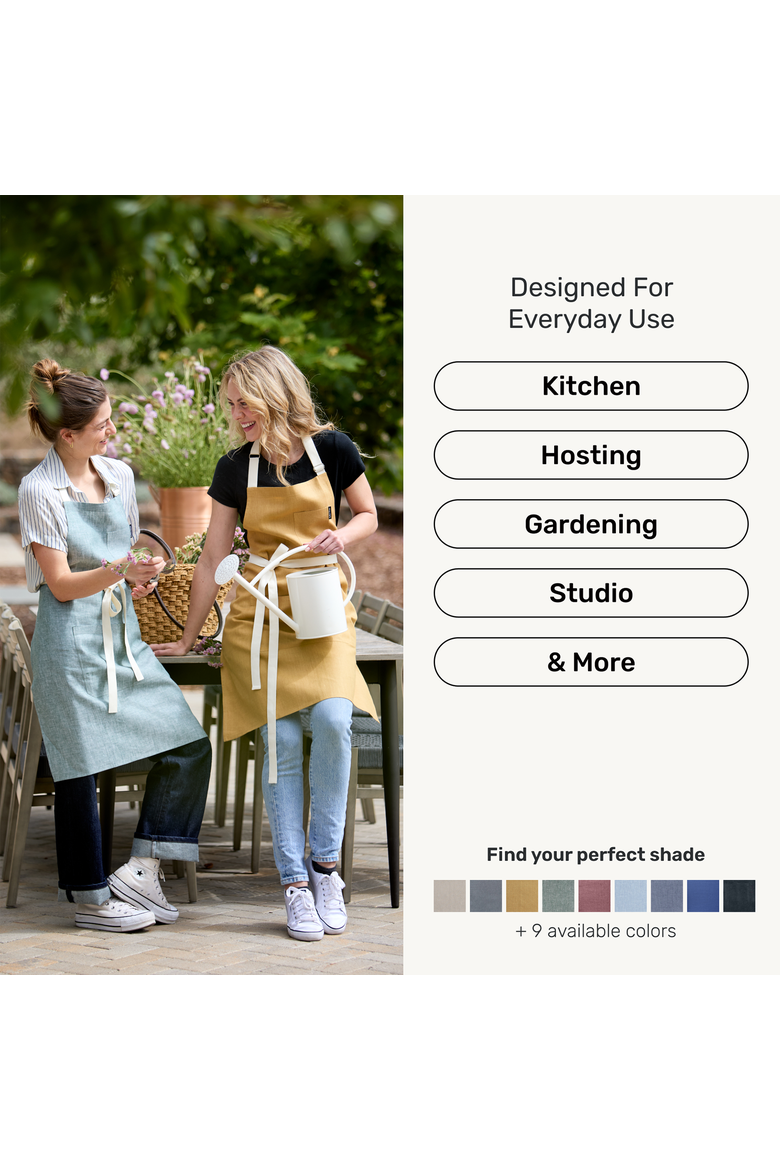 Classic Linen Bib Apron for Men & Women with Front Pockets, Alternate, color, Light Grey