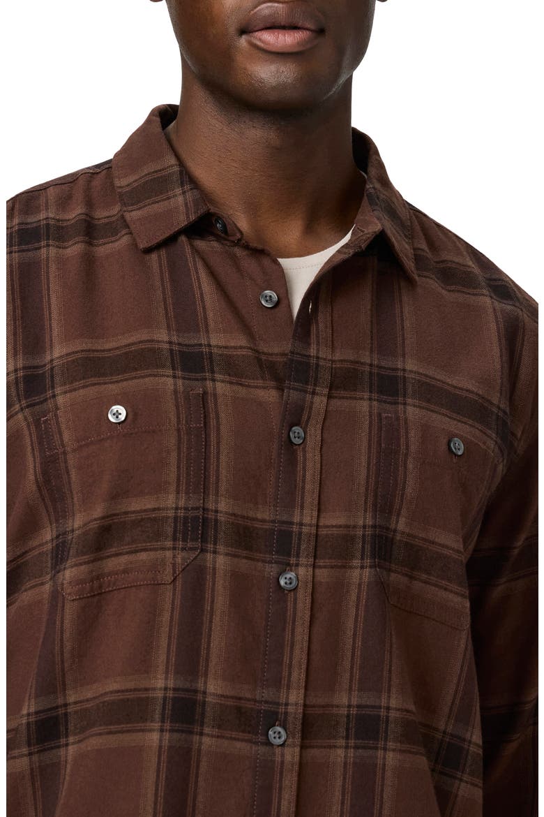 Everett Plaid Flannel Button-Up Shirt, Alternate, color, WEATHERED BRICK
