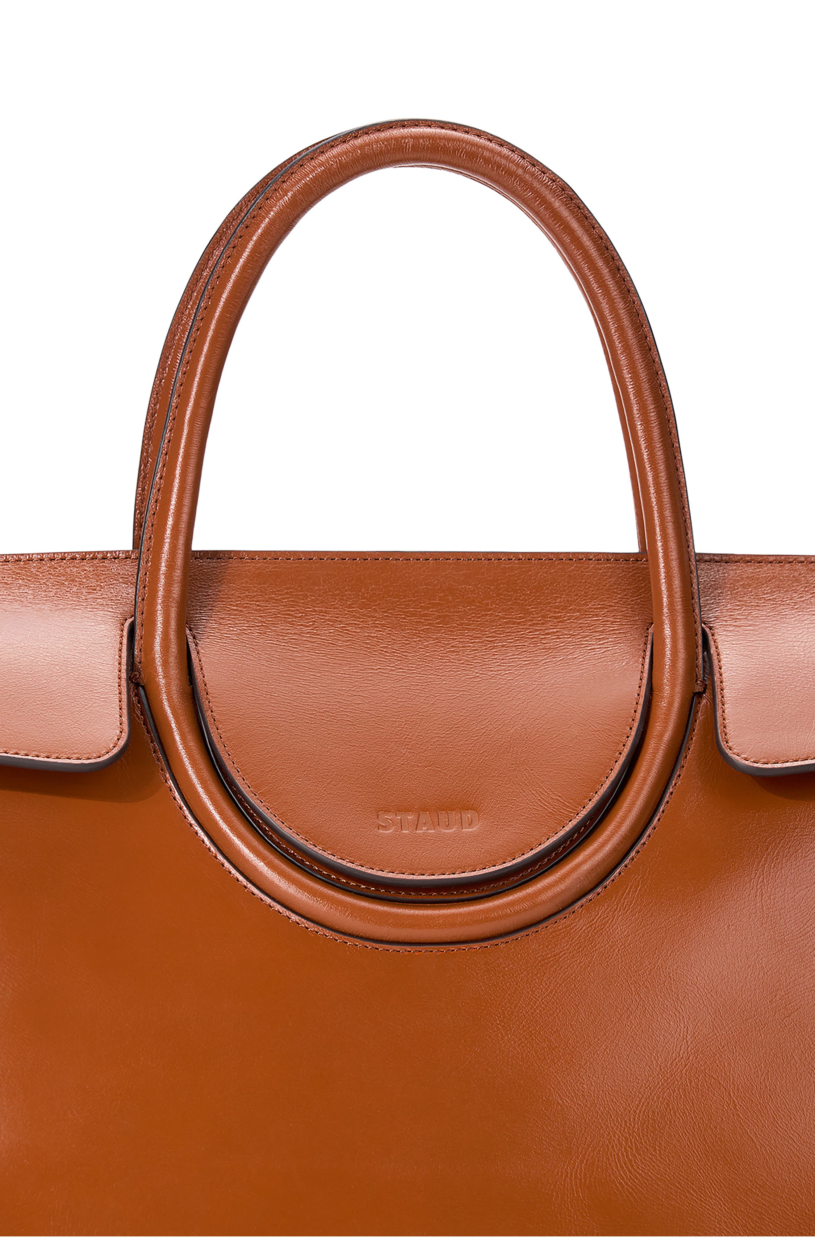 STAUD Maude Leather Carryall Bag, Alternate, color, Tabacco
