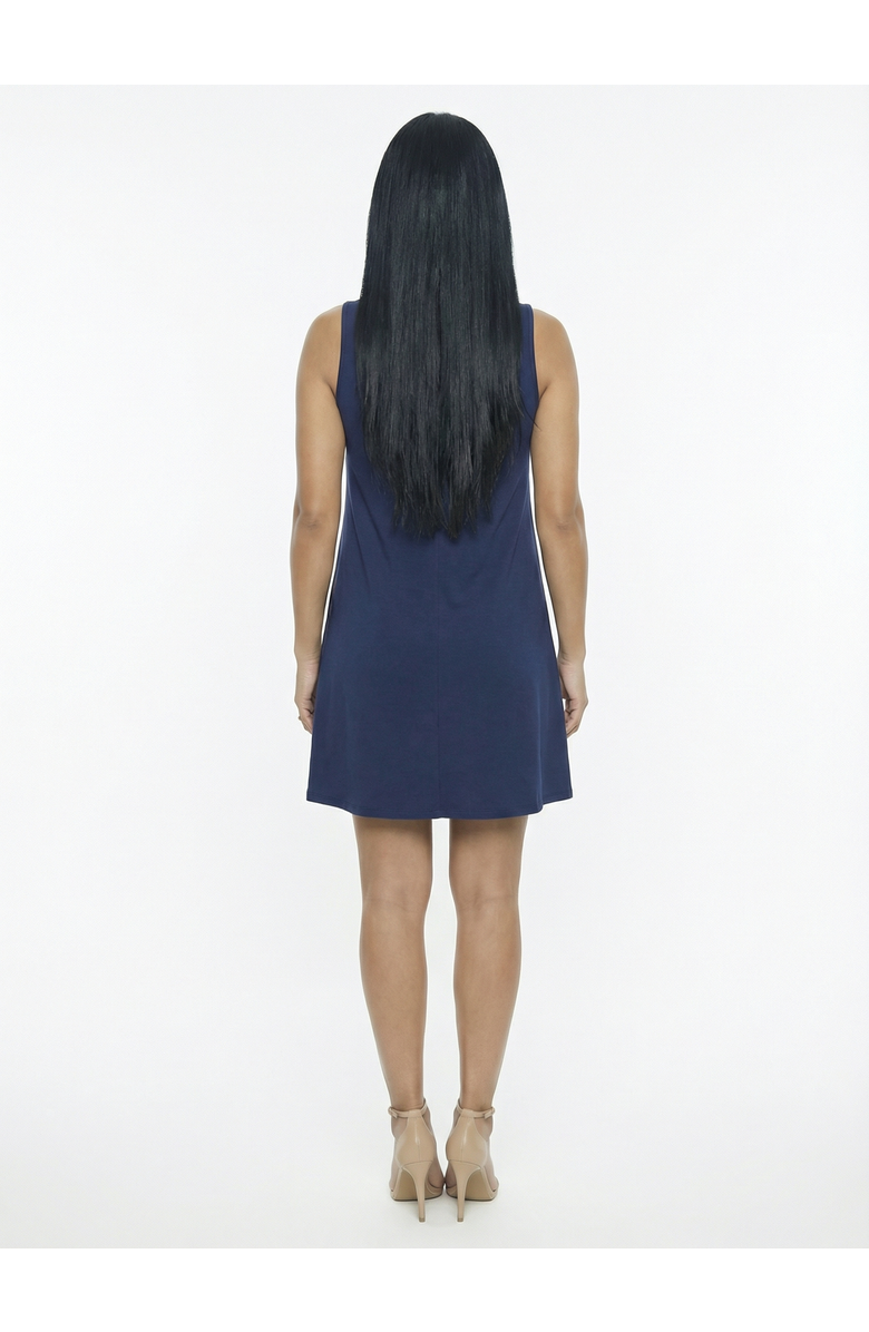 24seven Comfort Apparel Maternity Round Neck Sleeveless Mini Shift Dress, Alternate, color, Navy