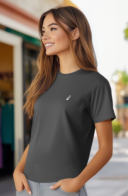 DALIX DALIX WOMENS PEACE SIGN JERSEY RELAXED TEE 