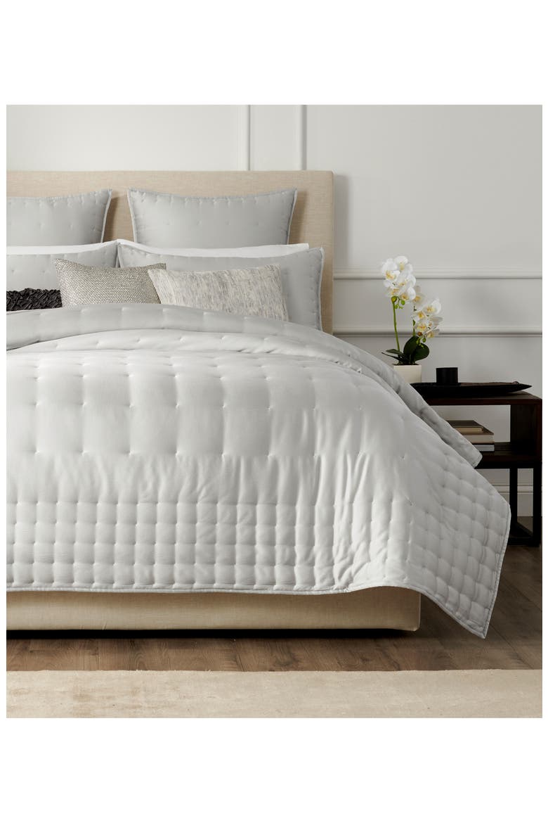 Hammered Silk & Cotton Blend Sham, Alternate, color, PLATINUM