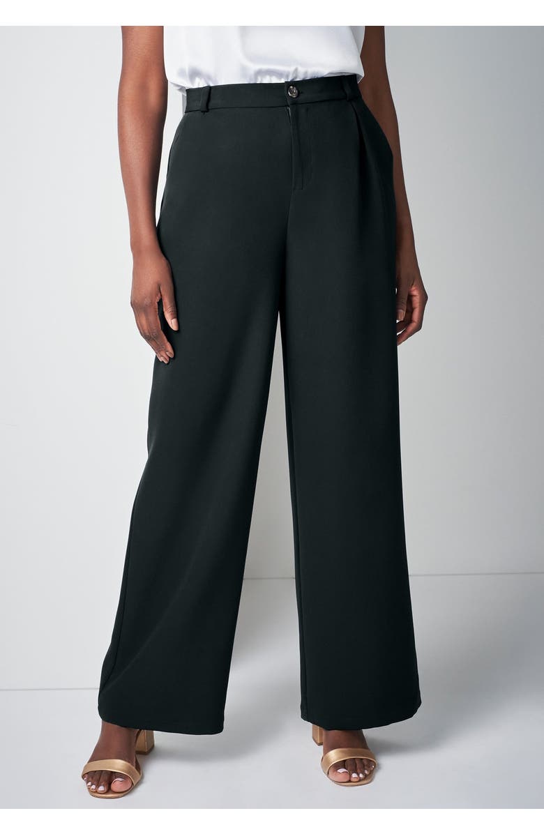 Jessica London Bi-Stretch Wide Leg Pant, Alternate, color, Black