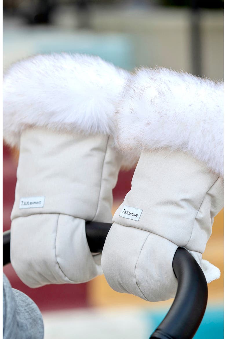 Warm Muff Tundra Stroller Accessory, Alternate, color, BEIGE HEATHER WHITE FUR
