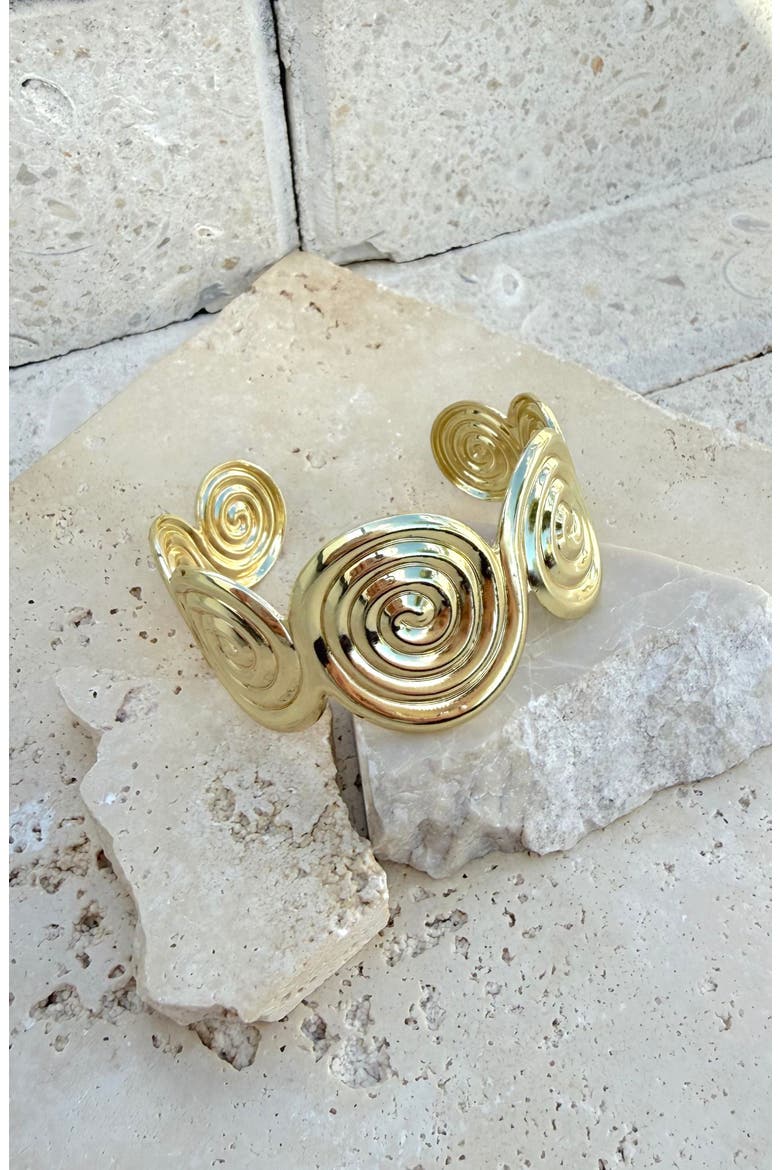 Swirl Cuff Bracelet, Alternate, color, GOLD