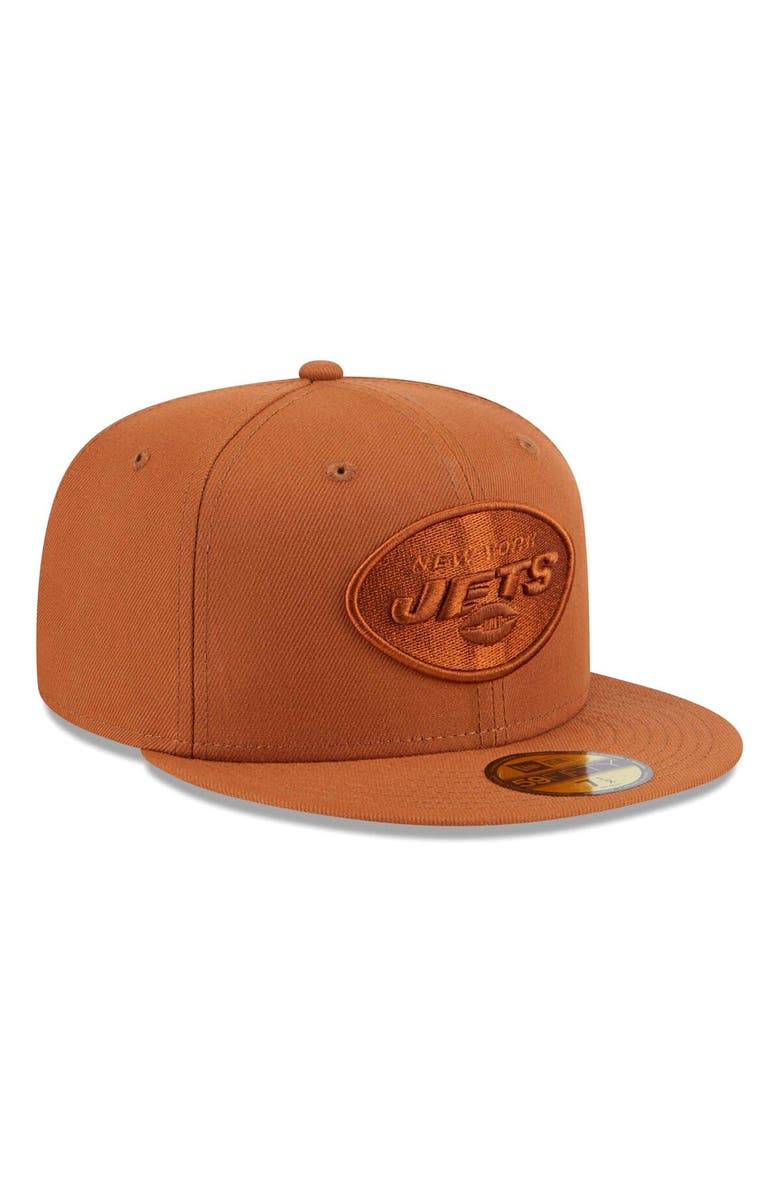New Era Men's  New Era Brown New York Jets Color Pack 59FIFTY Fitted Hat, Alternate, color, 