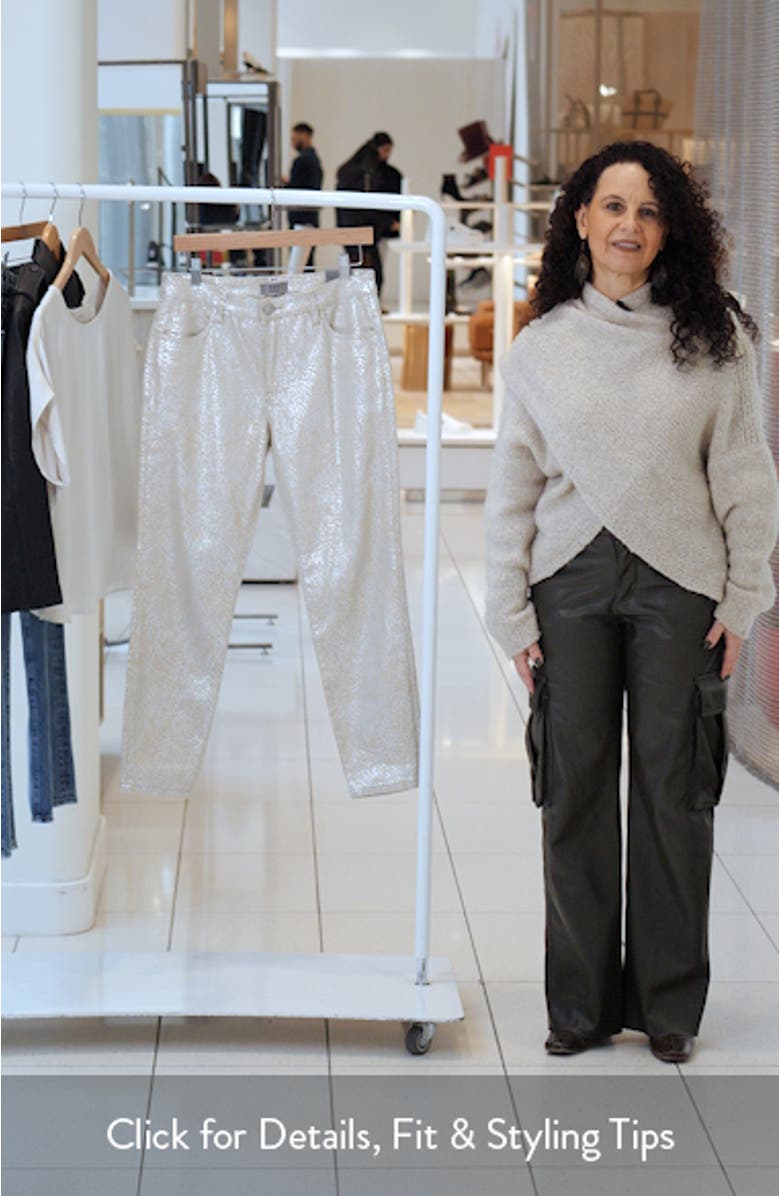 Charlize Metallic Coated High Waist Ankle Cigarette Jeans, sales video thumbnail