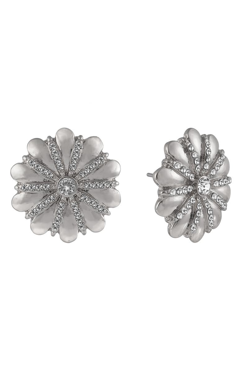 Laundry by Shelli Segal Crystal Flower Stud Earrings, Main, color, 