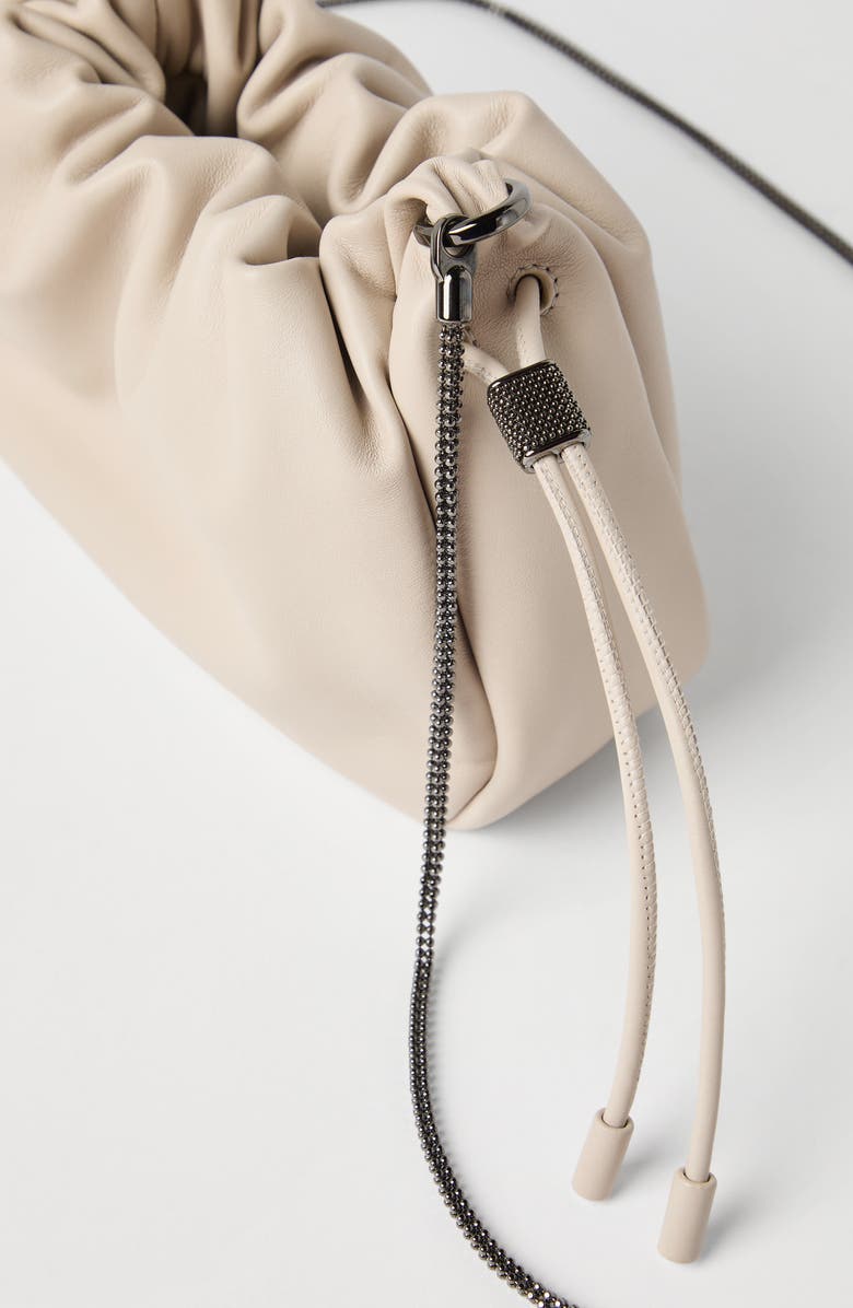 Brunello Cucinelli Soft leather mini Mellow Bucket bag, Alternate, color,