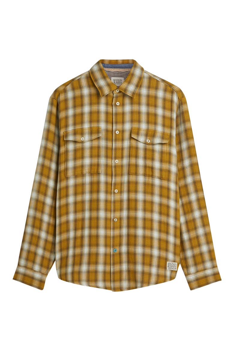Plaid Double Cloth Shirt, Alternate, color, RAFFIA CHECK