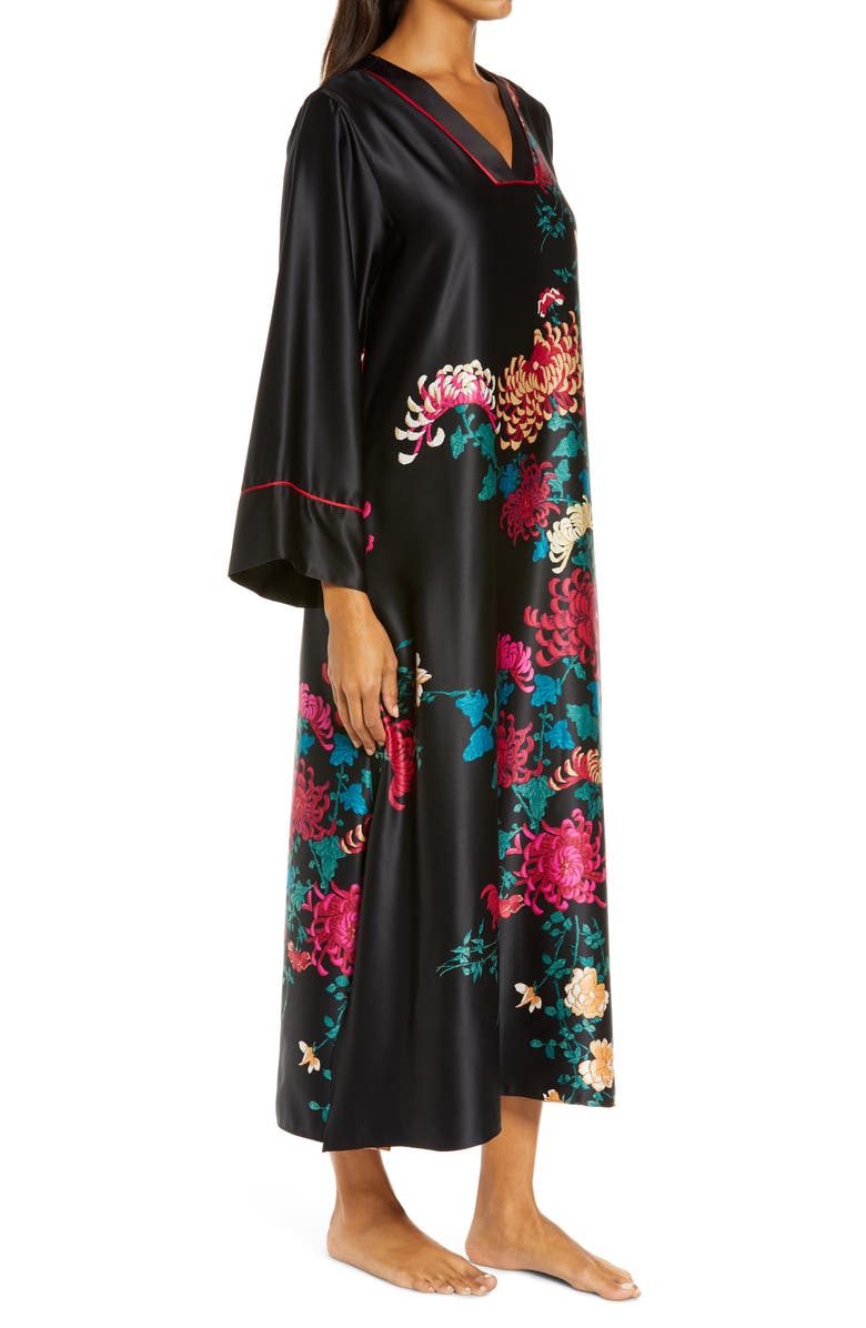 Natori Chrysanthemum Satin Nightgown, Alternate, color,