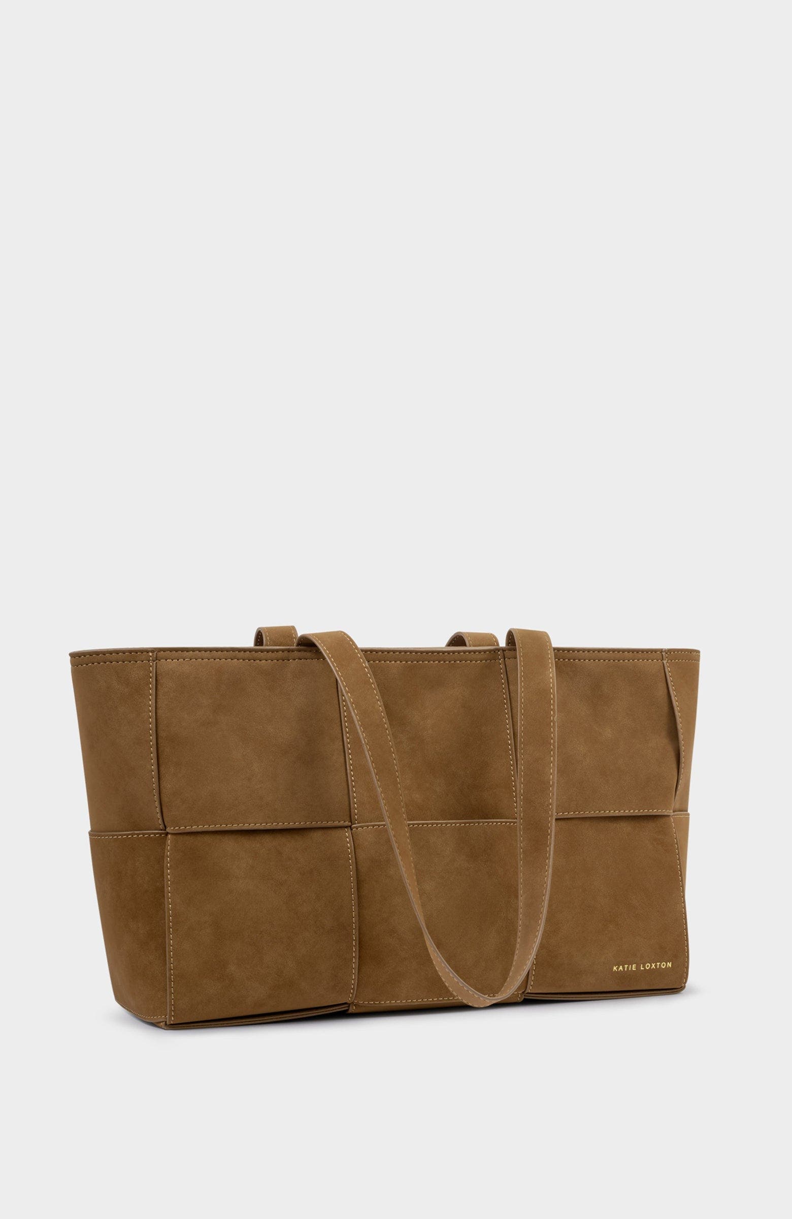 Taya Hand Woven Suedette Tote Bag, Alternate, color, Caramel