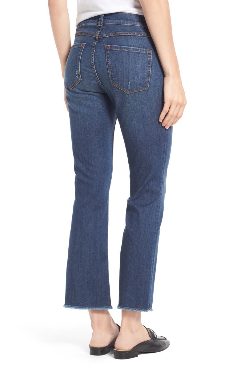 Halogen<sup>®</sup> Raw Hem Stretch Straight Leg Jeans, Alternate, color,