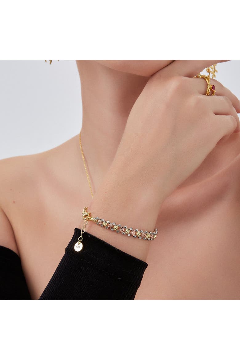 Dorissa Multi Bead Semi Chain Sterling Silver Bracelet, Alternate, color, Silver
