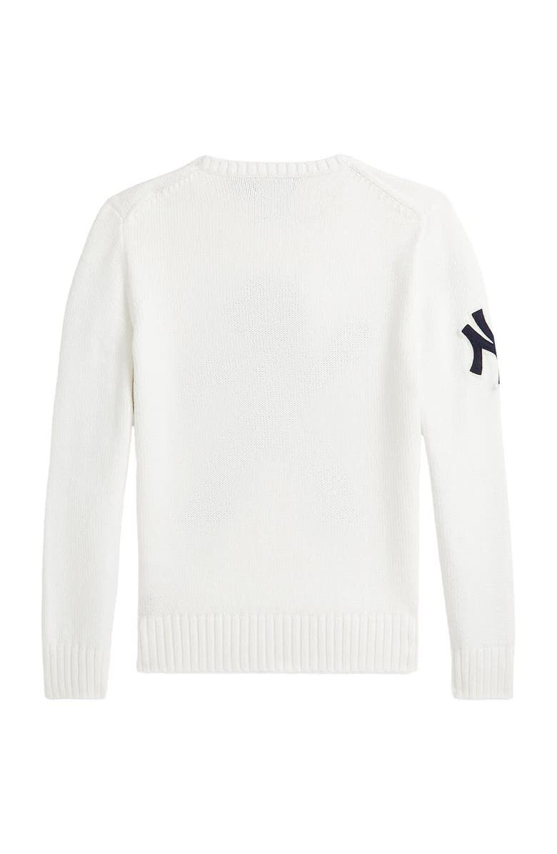 Polo Ralph Lauren Youth Polo Ralph Lauren  White Yankees  Bear Pullover Sweater, Alternate, color, 