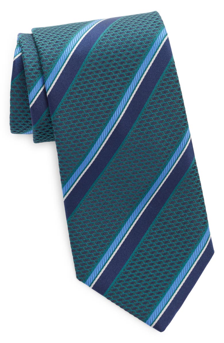 Canali Stripe Silk Jacquard Tie, Main, color,